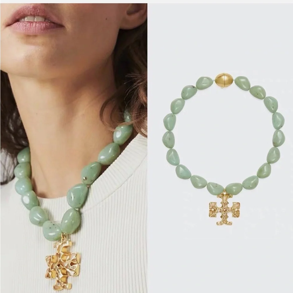 Tory Burch Roxanne Necklace Gold-tone‎ Statement NWT